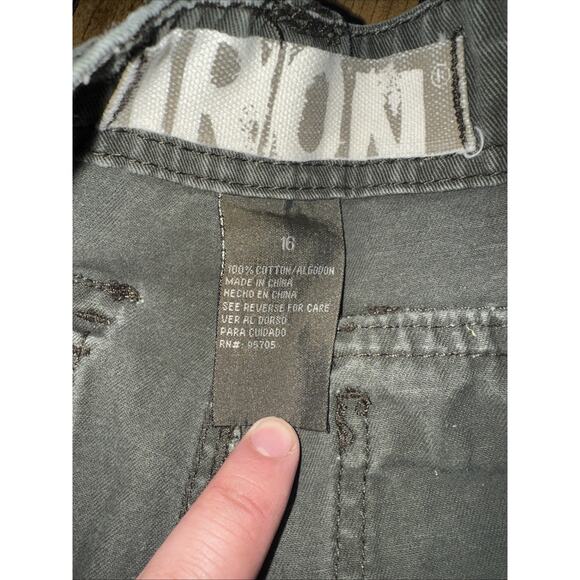 Vintage Iron Utility Cargo Pants Olive Green 28x30 Workwear Carpenter Y2K - Picture 4 of 7